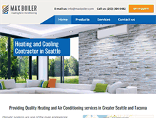 Tablet Screenshot of maxboiler.com